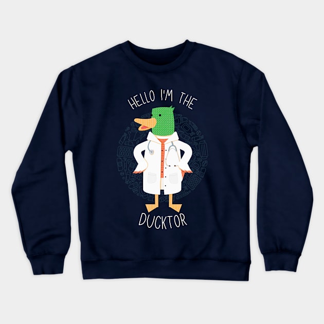 Doctor Duck Crewneck Sweatshirt by GiveMeThatPencil